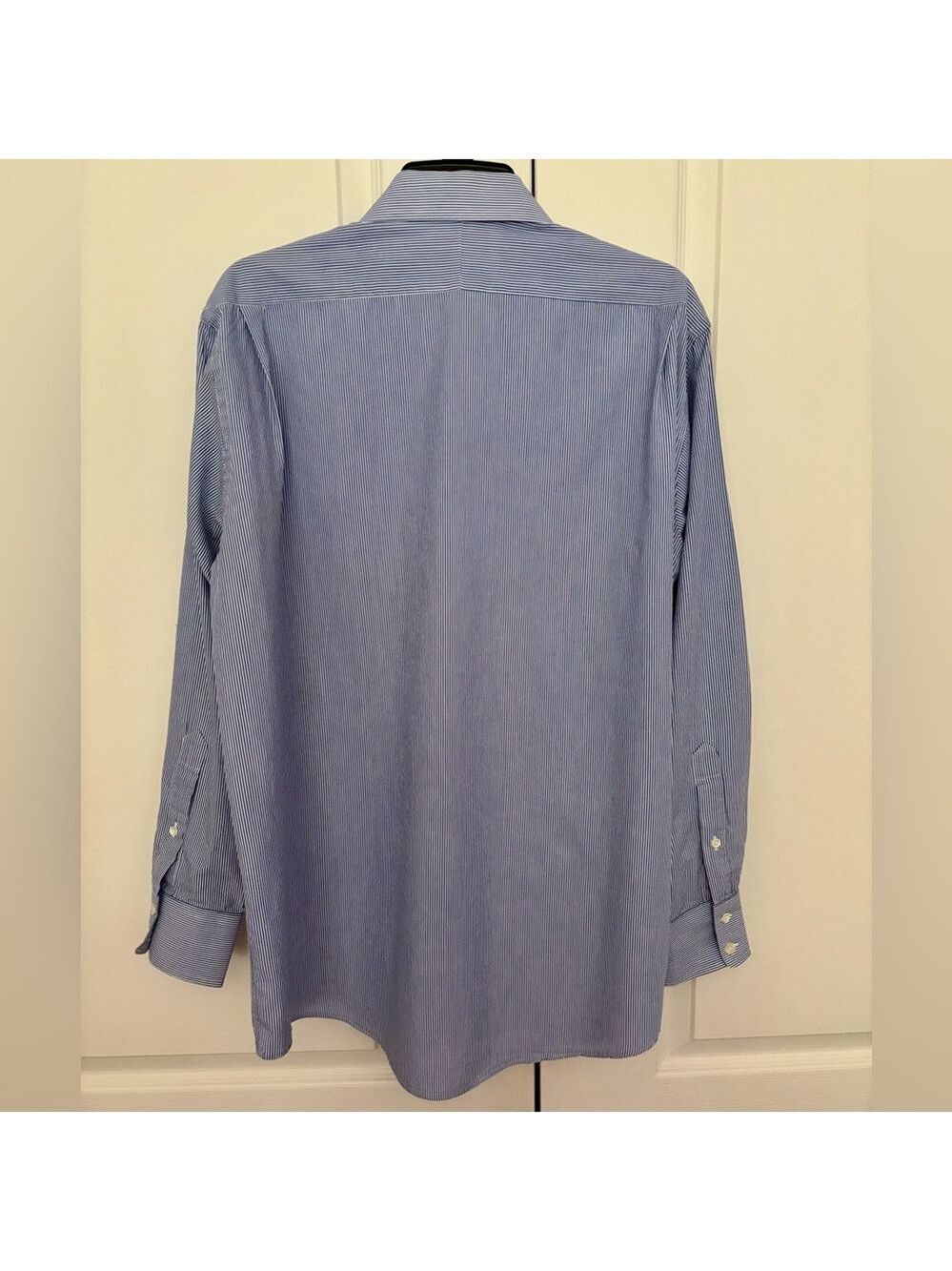 Vintage Burberrys of London Blue & White Striped Dress Shirt | Size 16.5/34 - Picture 3 of 6